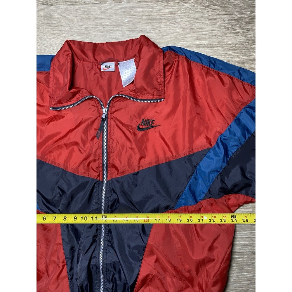 Vintage 90's Nike Color block Windbreaker Jacket Classic Red Full Zip Athletic - Picture 8 of 11